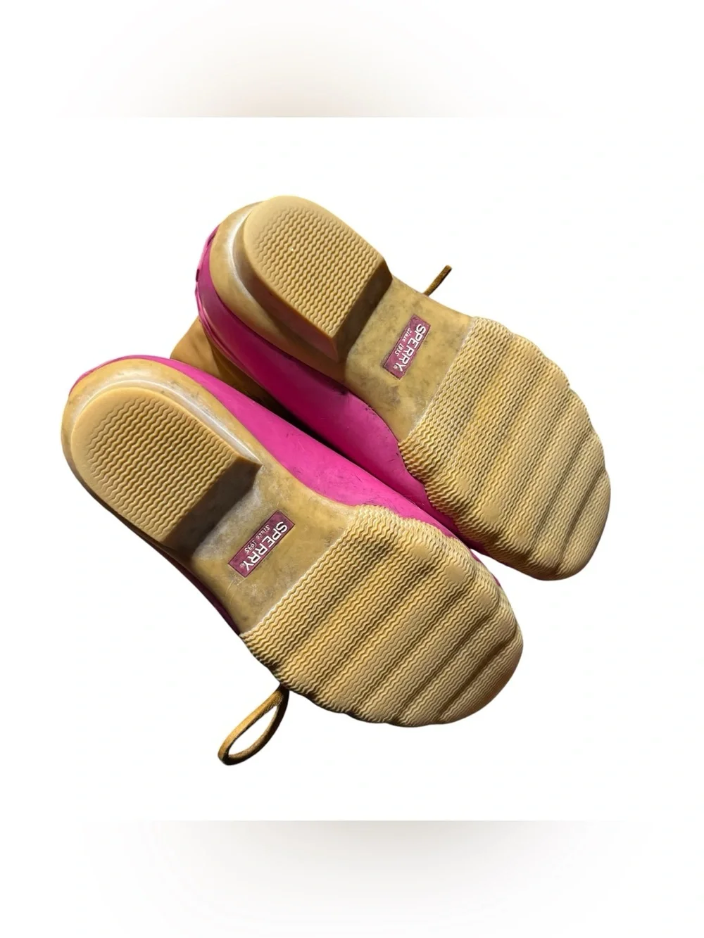 SPERRY- Salt Water Pink/Brown Duck Boot Girls 2Y